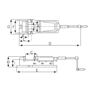 Hydrauliskt skruvstycke för VH 150-maskiner