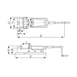 Hydrauliskt skruvstycke för VH 200-maskiner