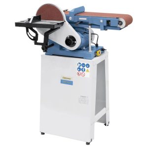 Belt grinder with plate