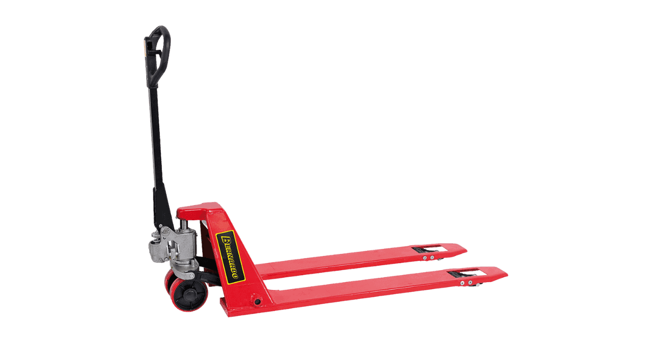 Pallet truck with low forks