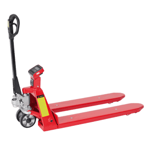 Pallet truck with weighing system and printer