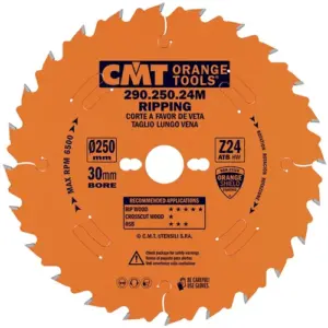 CMT Orange saw blade for longitudinal cutting - D250x2.8 d30 Z24 HW