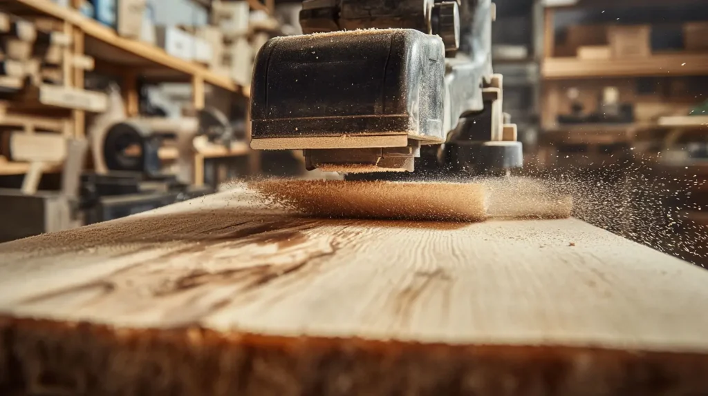 Planing wood with an electric planer