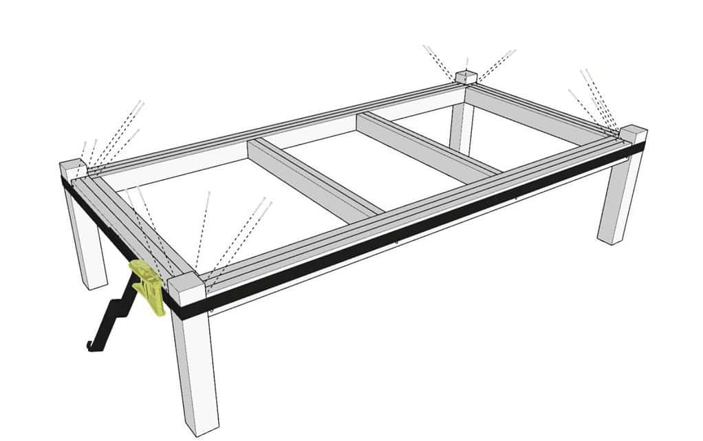 Diagonal fastening of screws