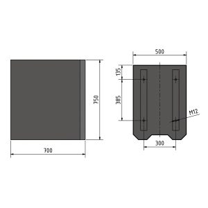 MSM 2 bas 700 x 550 x 750 mm